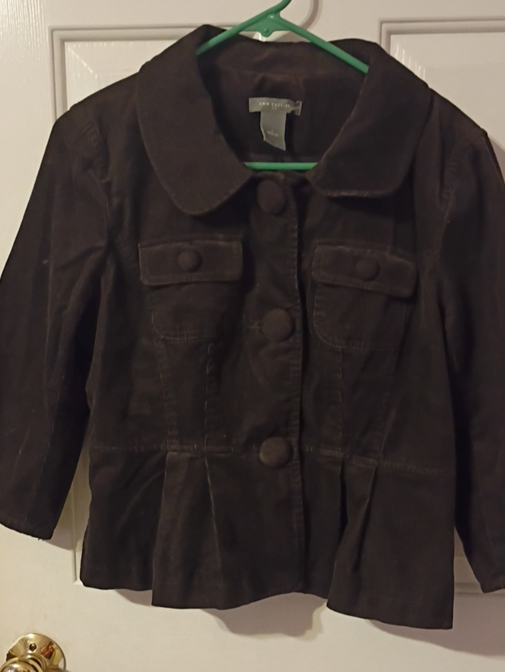Ann Taylor  Brown Peplum Button-Up Jacket